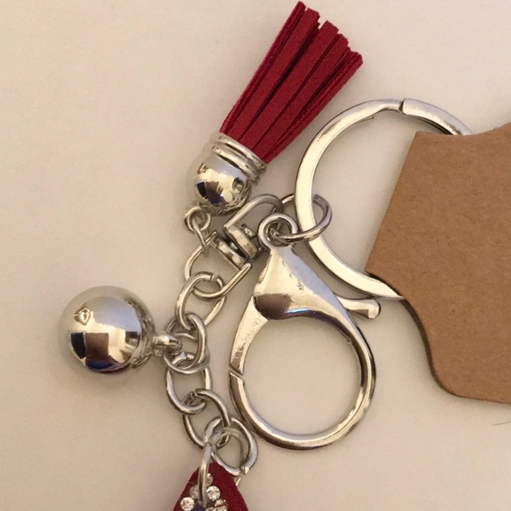 Red, White, & Blue Rhinestone Star Keychain NWT - Picture 5 of 5